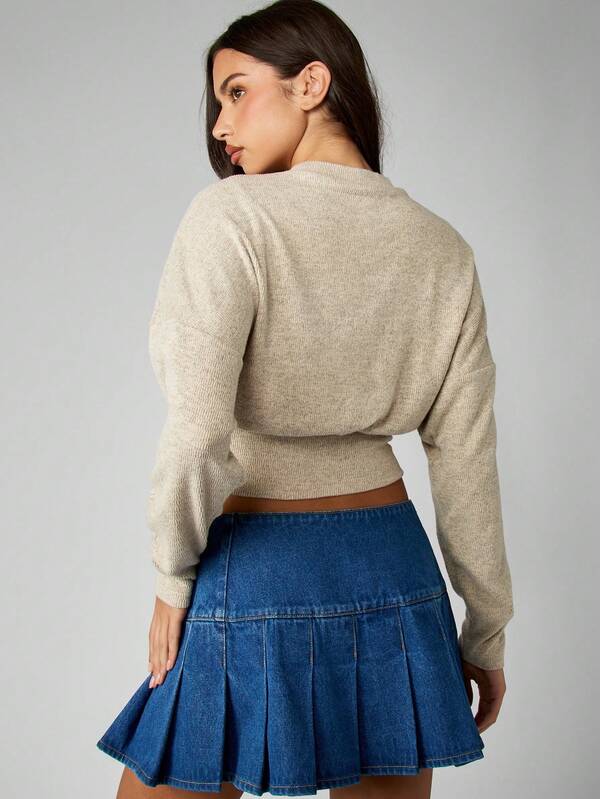 Missguided MISSGUIDED Oversized Crew Neck Knit Sweater