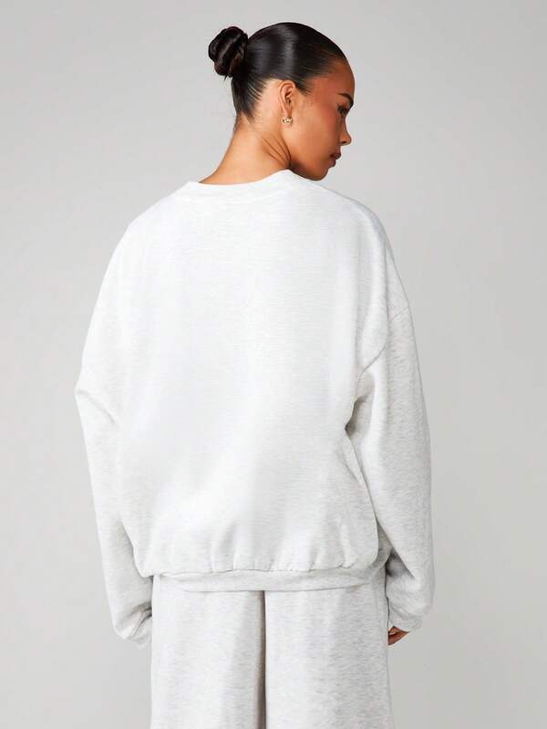 Missguided MISSGUIDED Oversized Crew Neck Logo Sweatshirt