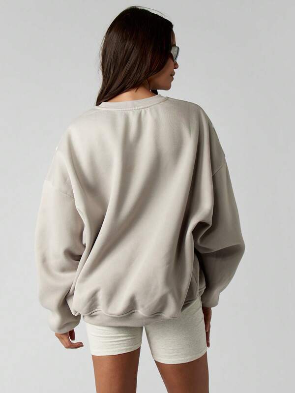 Missguided MISSGUIDED Oversized Crew Neck Pullover Sweatshirt