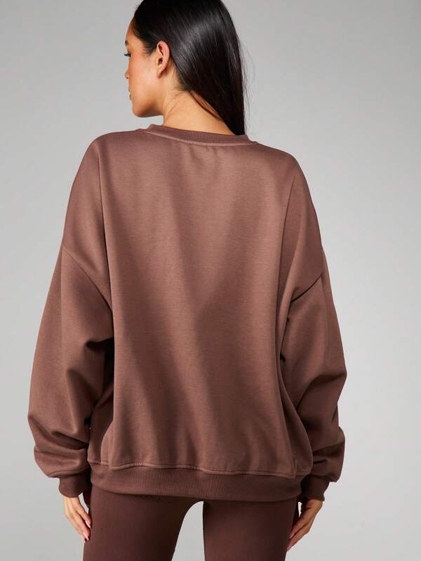 Missguided MISSGUIDED Oversized Crew Neck Sweatshirt With Logo