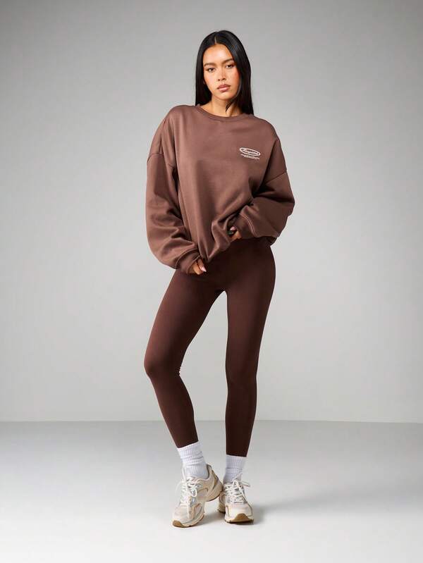 Missguided MISSGUIDED Oversized Crew Neck Sweatshirt With Logo