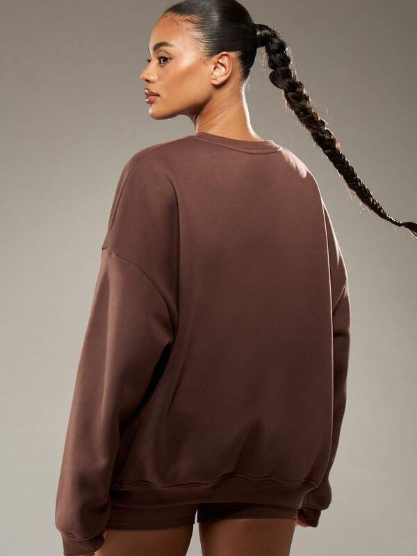 Missguided MISSGUIDED Oversized Crew Neck Sweatshirt With Print