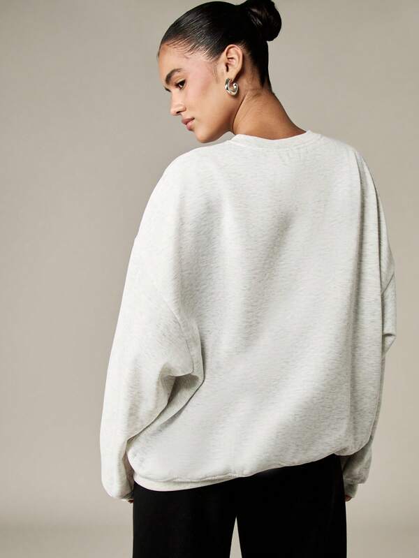 Missguided MISSGUIDED Oversized Crew Neck Sweatshirt With Statement Print