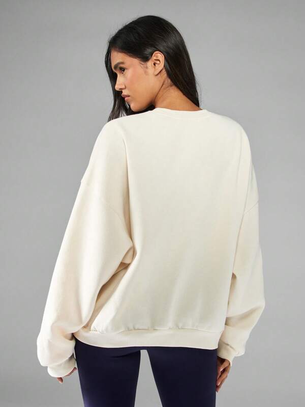 Missguided MISSGUIDED Oversized Crewneck Sweatshirt With Monogram Embroidery