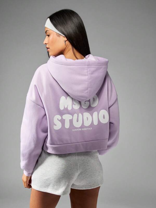 Missguided MISSGUIDED Oversized Cropped Full-Zip Hoodie