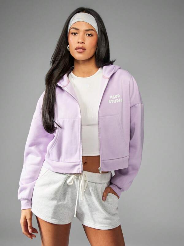 missguided MISSGUIDED Oversized Cropped Full-Zip Hoodie