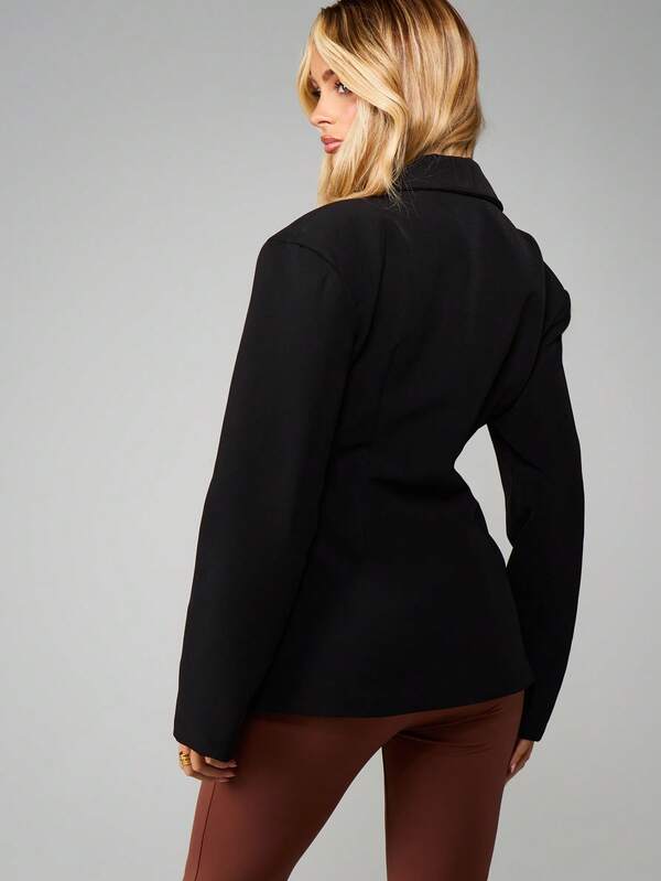 Missguided MISSGUIDED Oversized Double Breasted Blazer With Lapels