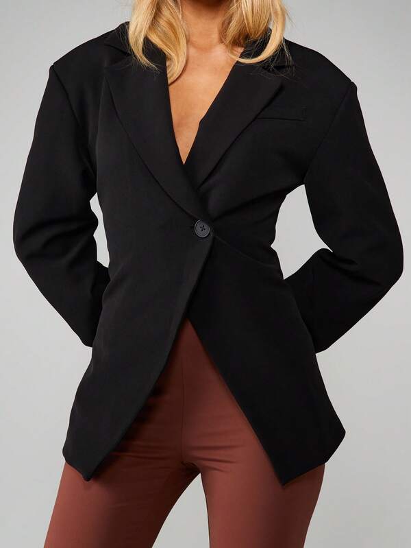 Missguided MISSGUIDED Oversized Double Breasted Blazer With Lapels