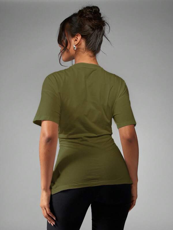 Missguided MISSGUIDED Oversized Draped Silhouette T Shirt With Cinched Waist Detail