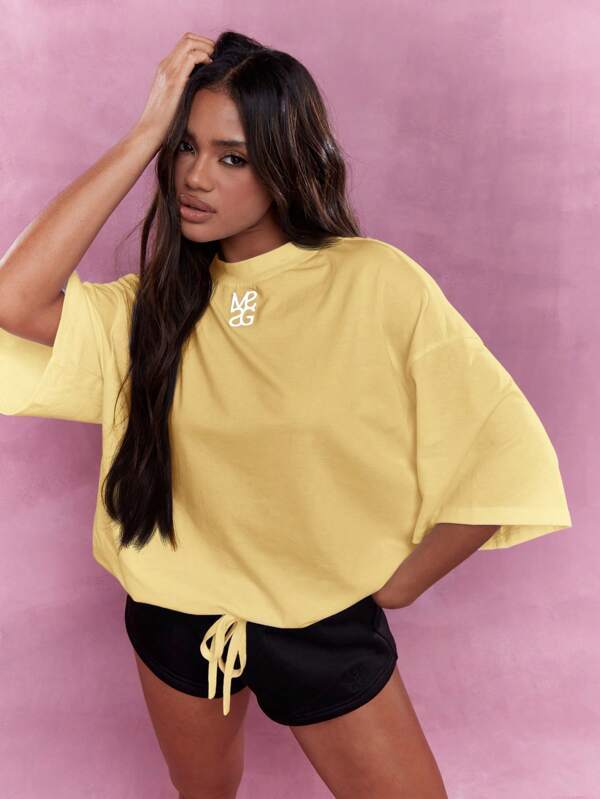 Missguided MISSGUIDED Oversized Drop Shoulder Comfort Fit Basic Essential T-Shirt
