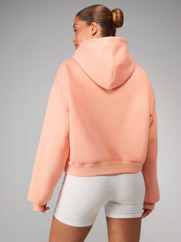 Missguided MISSGUIDED Oversized Full Zip Hoodie With Centre Pocket