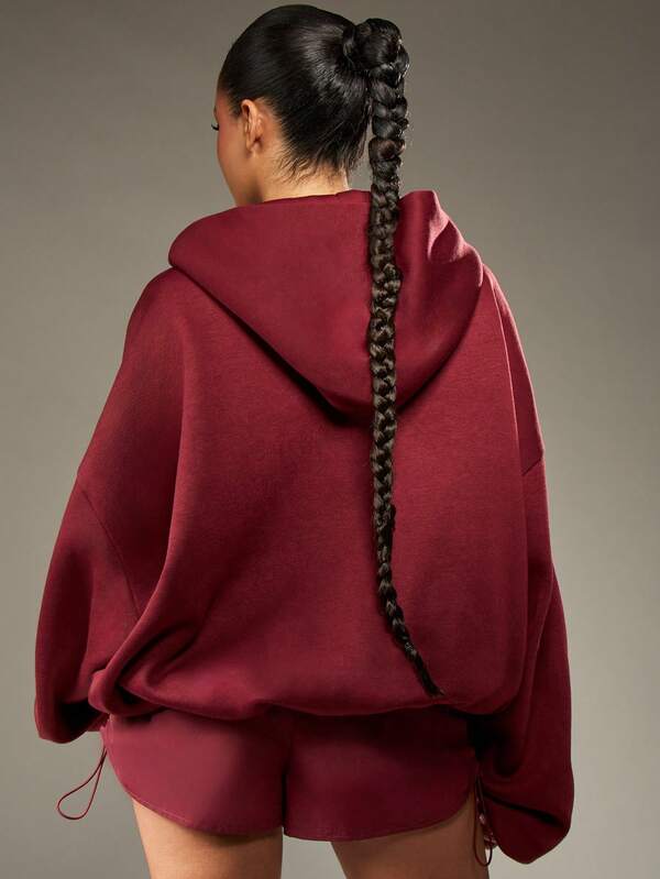Missguided MISSGUIDED Oversized Full Zip Hoodie With Drawstring Hood