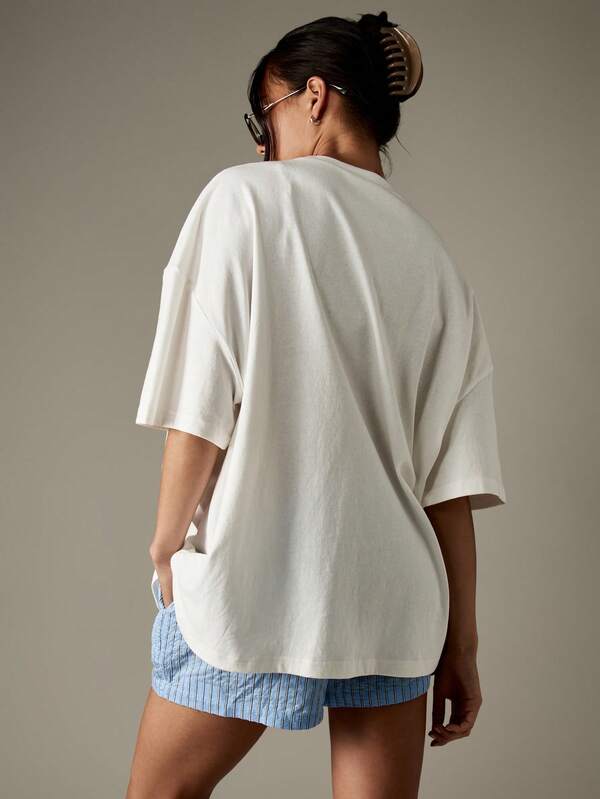 Missguided MISSGUIDED Oversized Graphic Crew Neck Tee