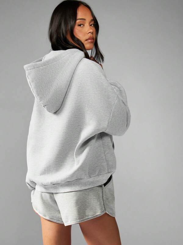 Missguided MISSGUIDED Oversized Graphic Hoodie With Centre Pocket