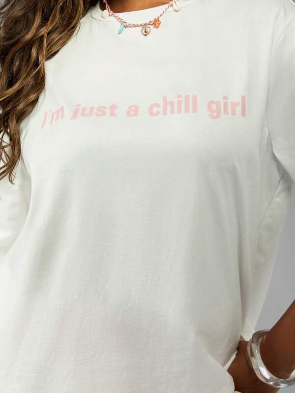 Missguided MISSGUIDED Oversized Graphic Slogan Basic T-Shirt