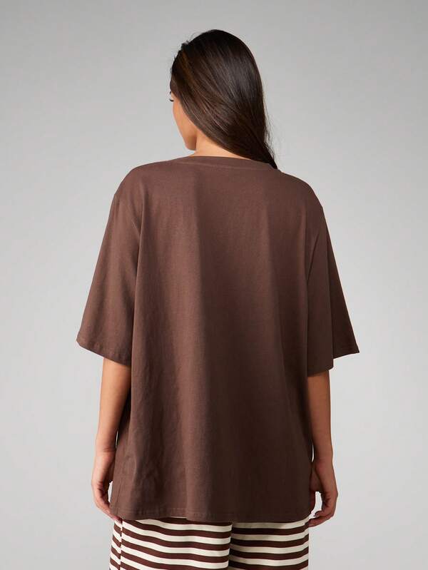 Missguided MISSGUIDED Oversized Graphic T-Shirt With Circular Print