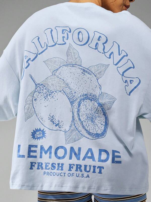 Missguided MISSGUIDED Oversized Graphic T Shirt With Lemonade Print
