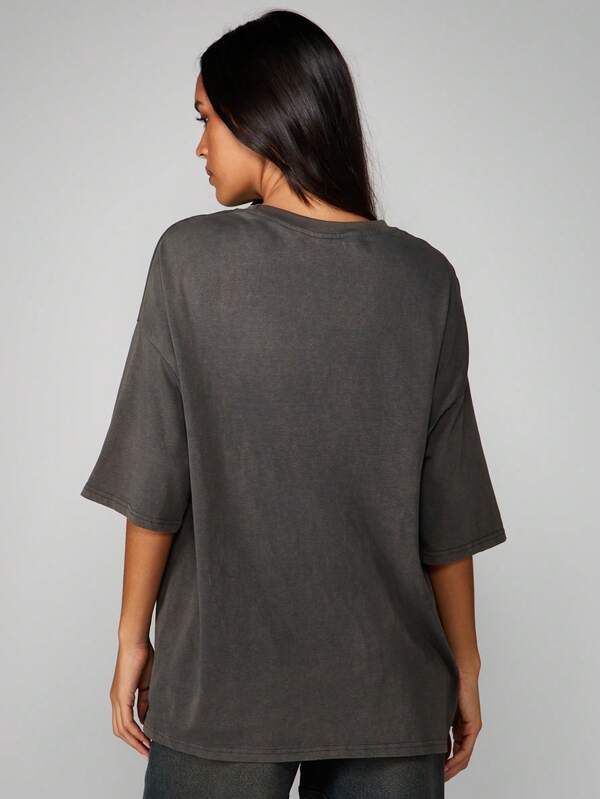 Missguided MISSGUIDED Oversized Graphic T-Shirt With Skull Print