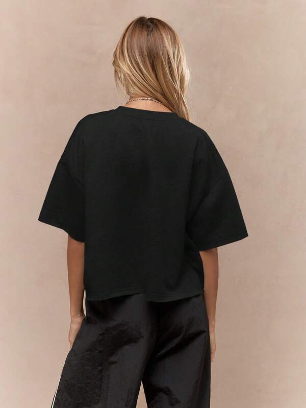 Missguided MISSGUIDED Oversized Heavy Loopback Casual T-Shirt