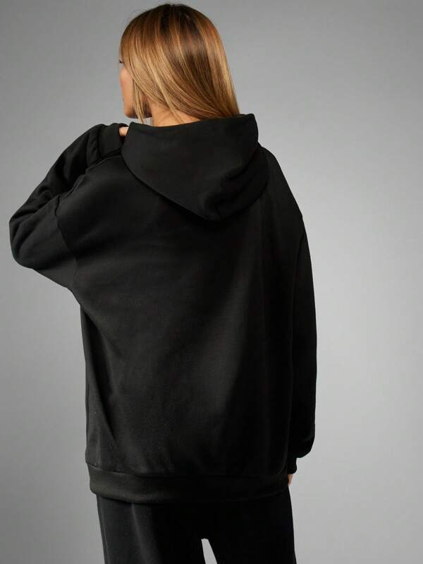 Missguided MISSGUIDED Oversized Heavyweight Streetwear Hooded Fleece Sweatshirt