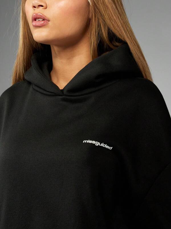 Missguided MISSGUIDED Oversized Heavyweight Streetwear Hooded Fleece Sweatshirt