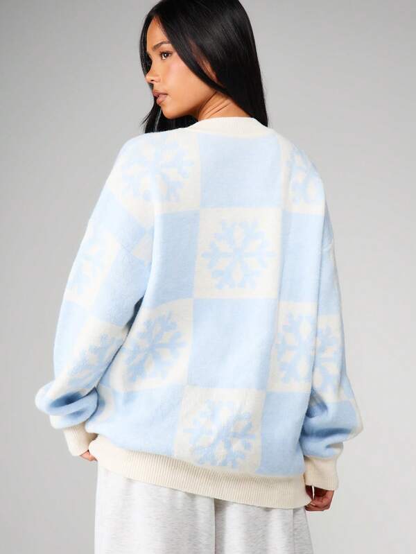 Missguided MISSGUIDED Oversized Jacquard Knit Christmas Pullover With Festive Pattern