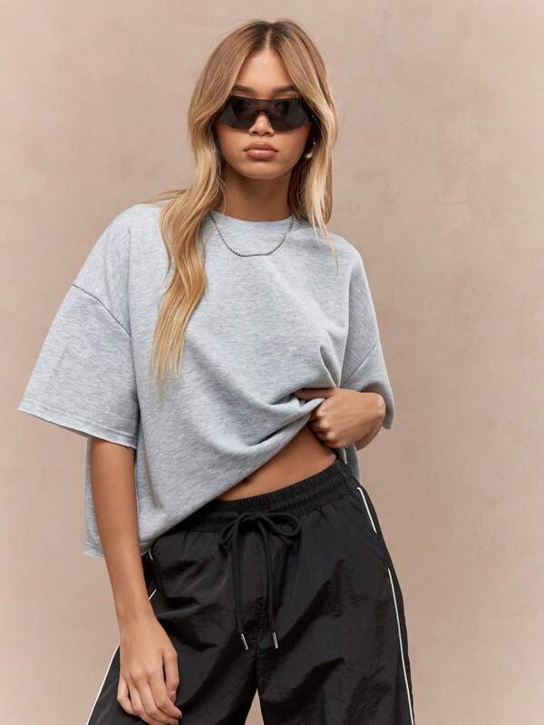 missguided MISSGUIDED Oversized Jersey T Shirt With Crew Neck