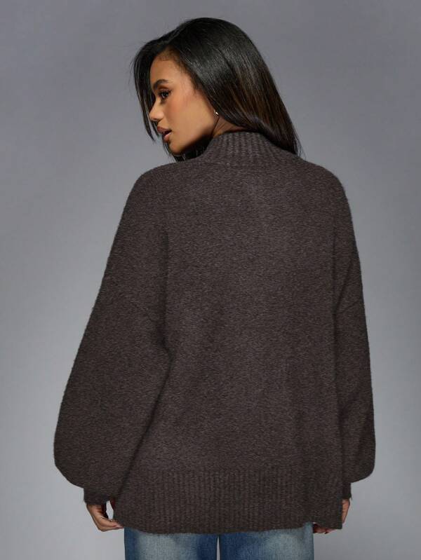 Missguided MISSGUIDED Oversized Knit Button-Front Cardigan