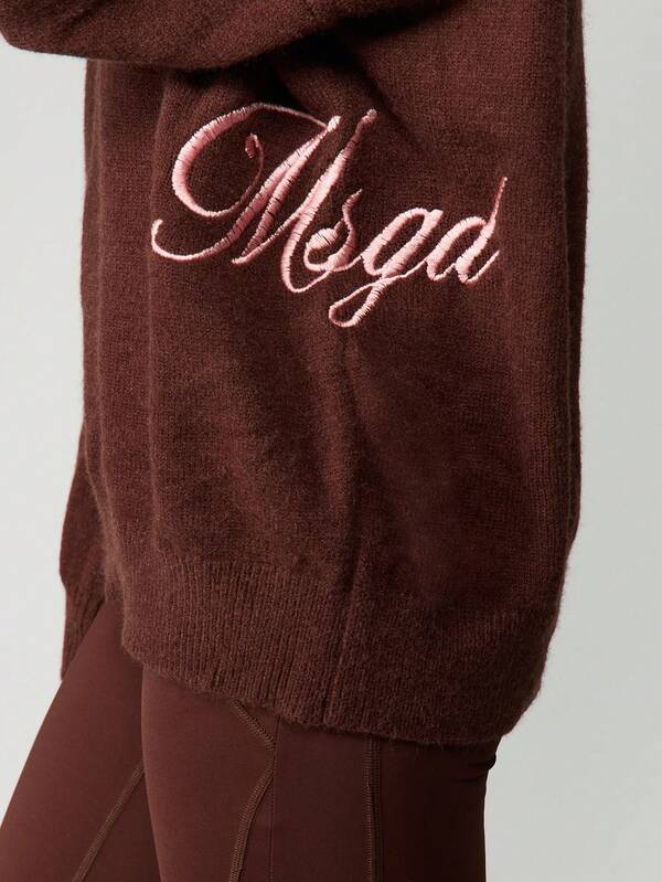 Missguided MISSGUIDED Oversized Knit Jumper With Side Embroidery
