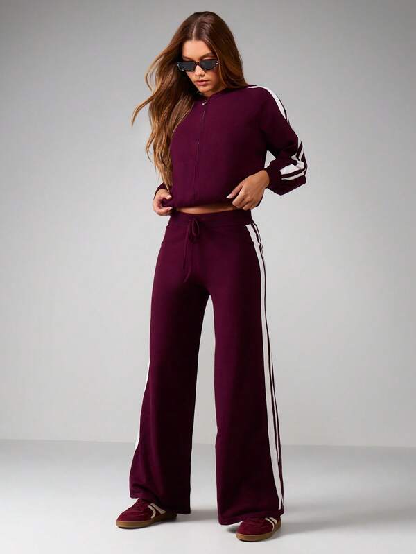 Missguided MISSGUIDED Oversized Knitted Hoodie And Wide Leg Pants Co-Ord