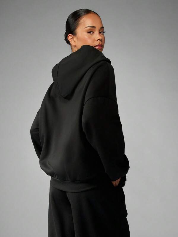 Missguided MISSGUIDED Oversized Logo Hoodie With Centre Pocket