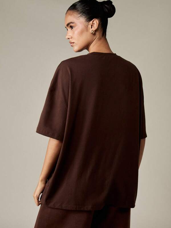 Missguided MISSGUIDED Oversized Logo T-Shirt With Short Sleeves