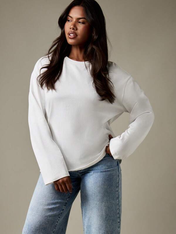 Missguided MISSGUIDED Oversized Long Sleeve T-Shirt With Retro Slogan Print