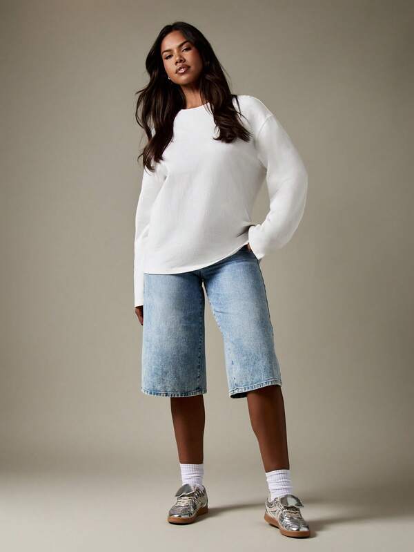 Missguided MISSGUIDED Oversized Long Sleeve T-Shirt With Retro Slogan Print