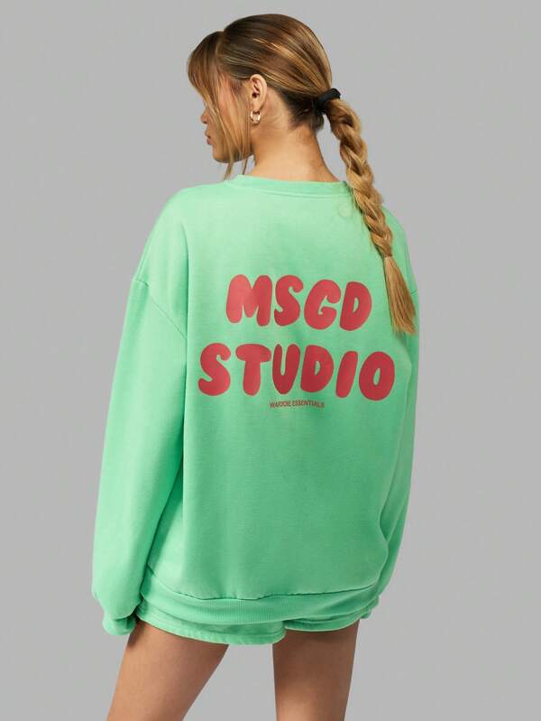 Missguided MISSGUIDED Oversized Longline Graphic Sweatshirt