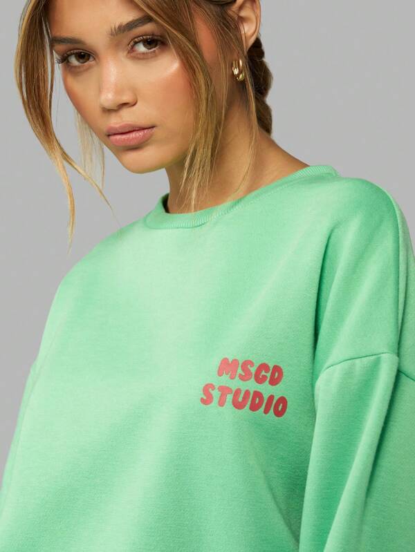Missguided MISSGUIDED Oversized Longline Graphic Sweatshirt