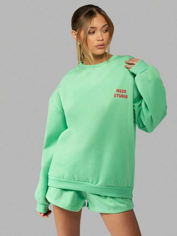 missguided MISSGUIDED Oversized Longline Graphic Sweatshirt
