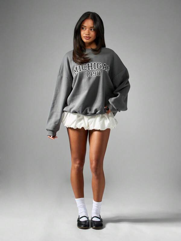 Missguided MISSGUIDED Oversized Michigan Graphic Sweatshirt