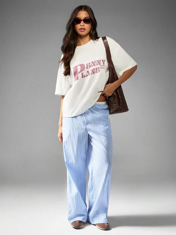 Missguided MISSGUIDED Oversized Penny Lane Graphic Print T-Shirt