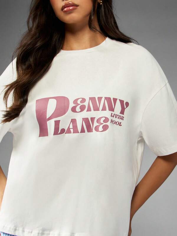 missguided MISSGUIDED Oversized Penny Lane Graphic Print T-Shirt