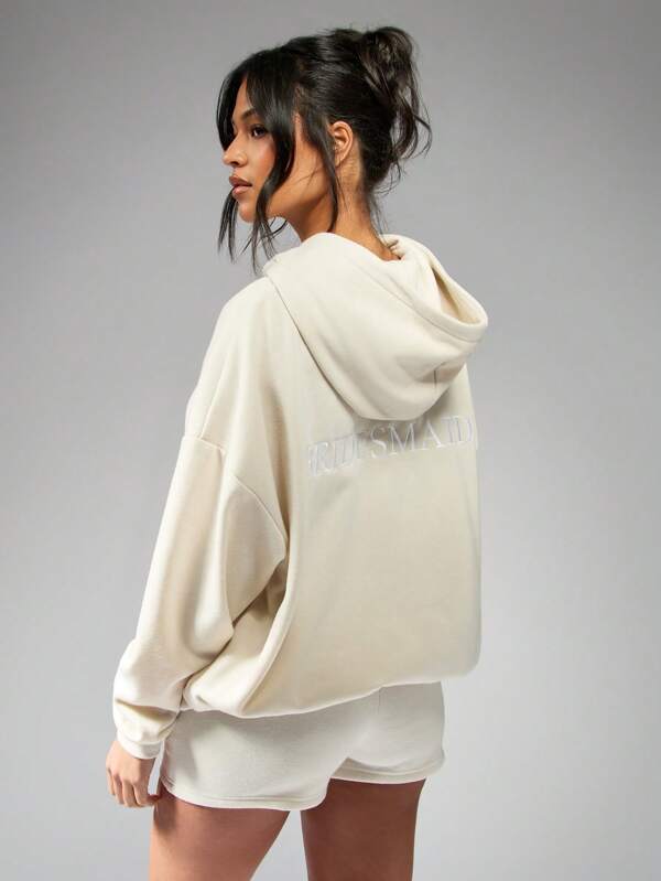 Missguided MISSGUIDED Oversized Plush Fleece Hooded Sweatshirt With Centre Pocket
