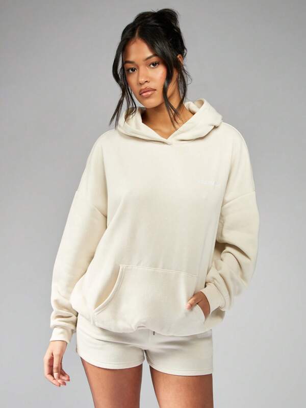 missguided MISSGUIDED Oversized Plush Fleece Hooded Sweatshirt With Centre Pocket