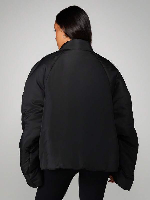 Missguided MISSGUIDED Oversized Quilted Puffer Coat With Stand Collar