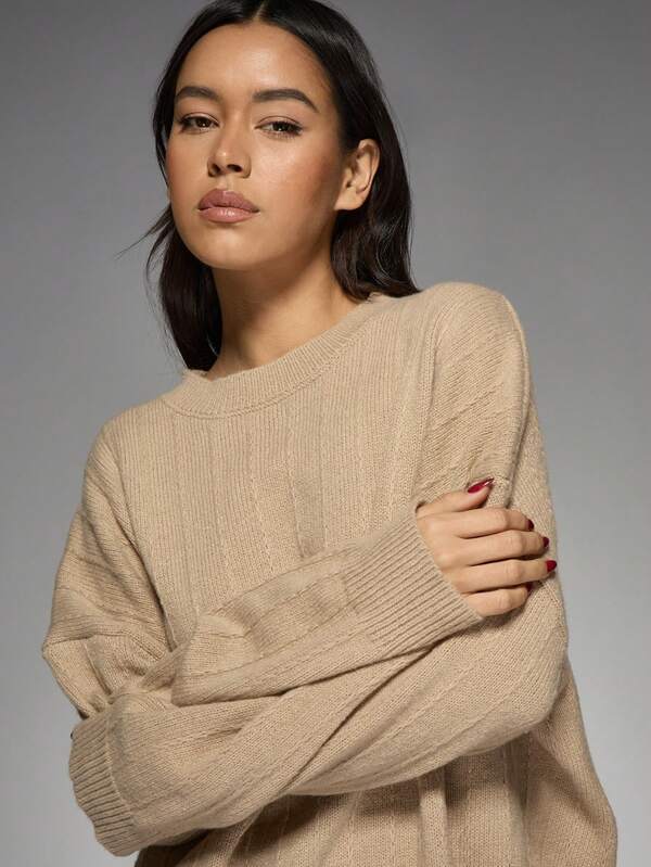 Missguided MISSGUIDED Oversized Ribbed Knit Cozy Pullover Sweater