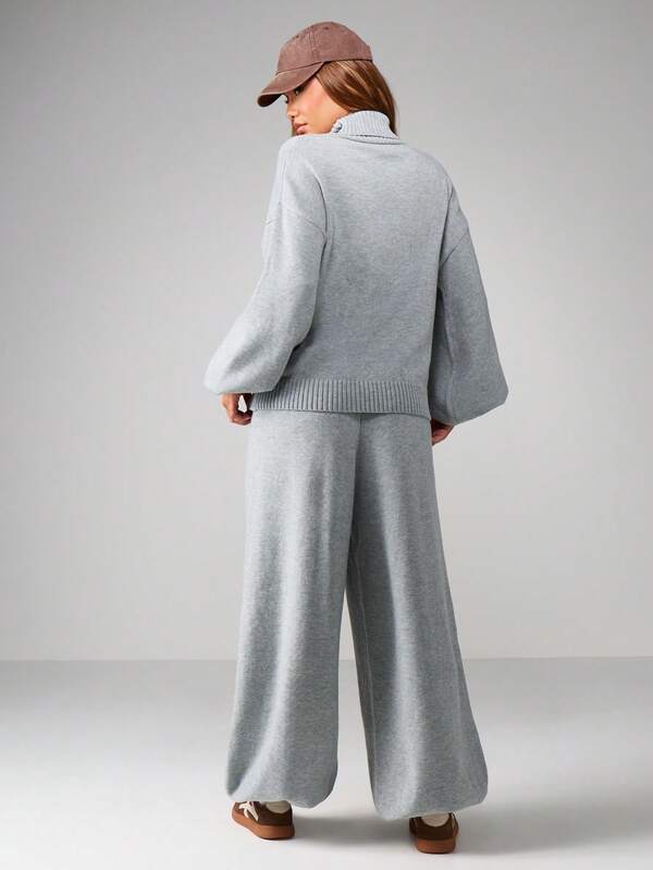 Missguided MISSGUIDED Oversized Roll Neck Knitted Co-Ord Set
