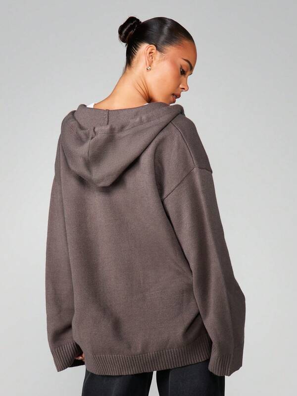 Missguided MISSGUIDED Oversized Scoop Neck Hoodie With Long Sleeves