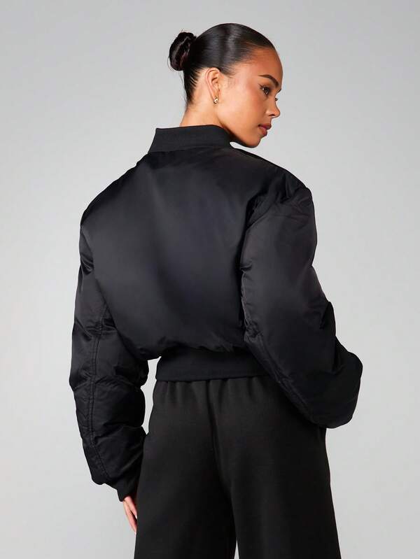 Missguided MISSGUIDED Oversized Shoulder Pad Bomber Jacket