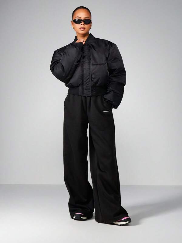 Missguided MISSGUIDED Oversized Shoulder Pad Bomber Jacket