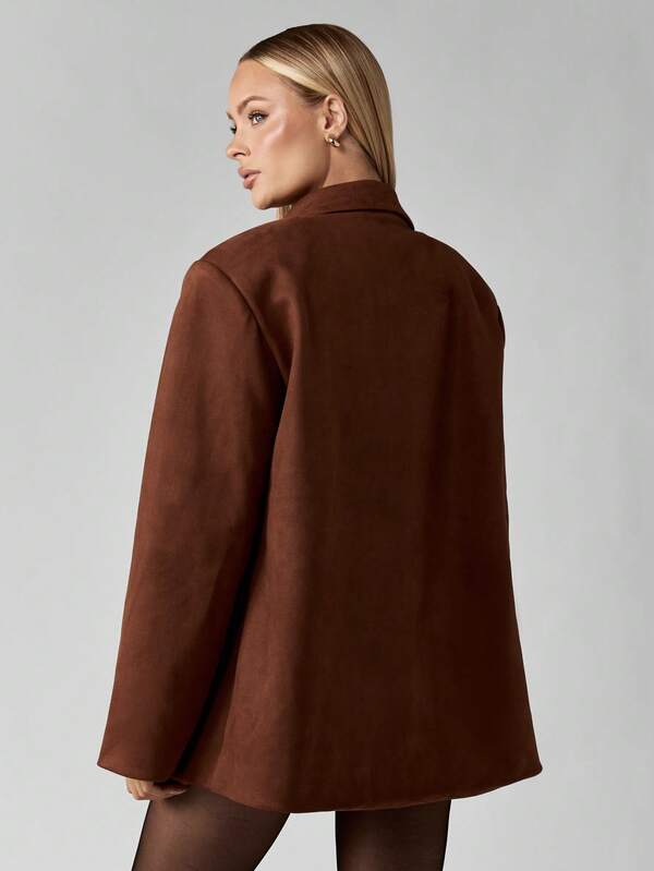 Missguided MISSGUIDED Oversized Single Button Blazer With Padded Shoulders
