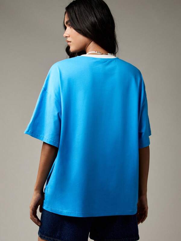 Missguided MISSGUIDED Oversized Sorrento Resort Graphic T Shirt With Starfish Print